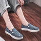 Old Beijing Cloth Shoes Women's One-foot Flat Soft Sole Single Shoes Breathable Canvas Shoes
