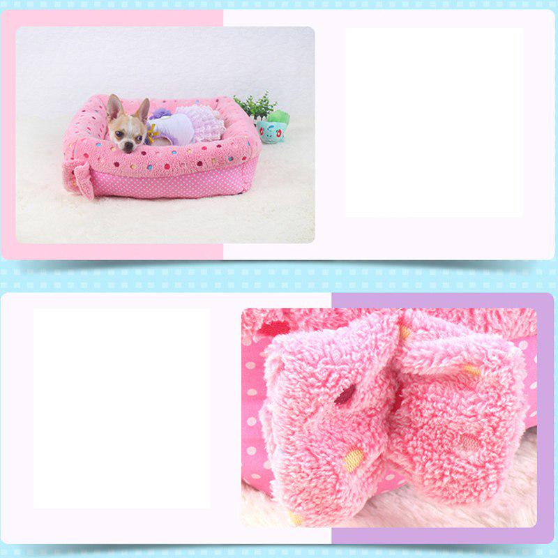 New Winter Warm Pet Bed For Dogs Cat Soft Cotton Dog Cat Bed Puppy Dot Print Cats House Plush