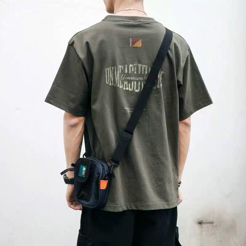 Pure Cotton Summer Retro Printed T-shirt for Men and Women Loose All-match Casual Top