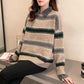 Fake Two Piece Stitching Shirt Denim Collar Sweater Women Autumn and Winter Korean Loose Fashion All-match Blouse Women
