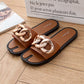 Slippers Women Summer Outing Fashion Gold Chain Sandals and Slippers Outer Wear Western Style Thick Soles