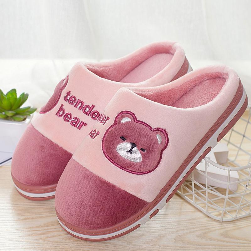 Winter Couple Thickened Non-slip Slippers Warm Indoor Cotton Slippers
