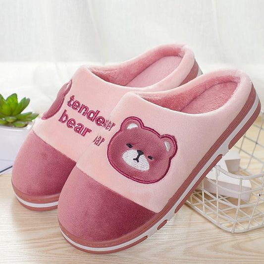 Winter Couple Thickened Non-slip Slippers Warm Indoor Cotton Slippers