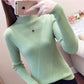 Pofulove Winter Plus Velvet Half-high Collar Thick Sweater Women Bottoming Shirt Autumn Long-sleeved