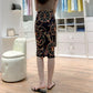 European Women Autumn Print Pencil Skirt High Stretch  Midi Slipt Hip Skirt Female