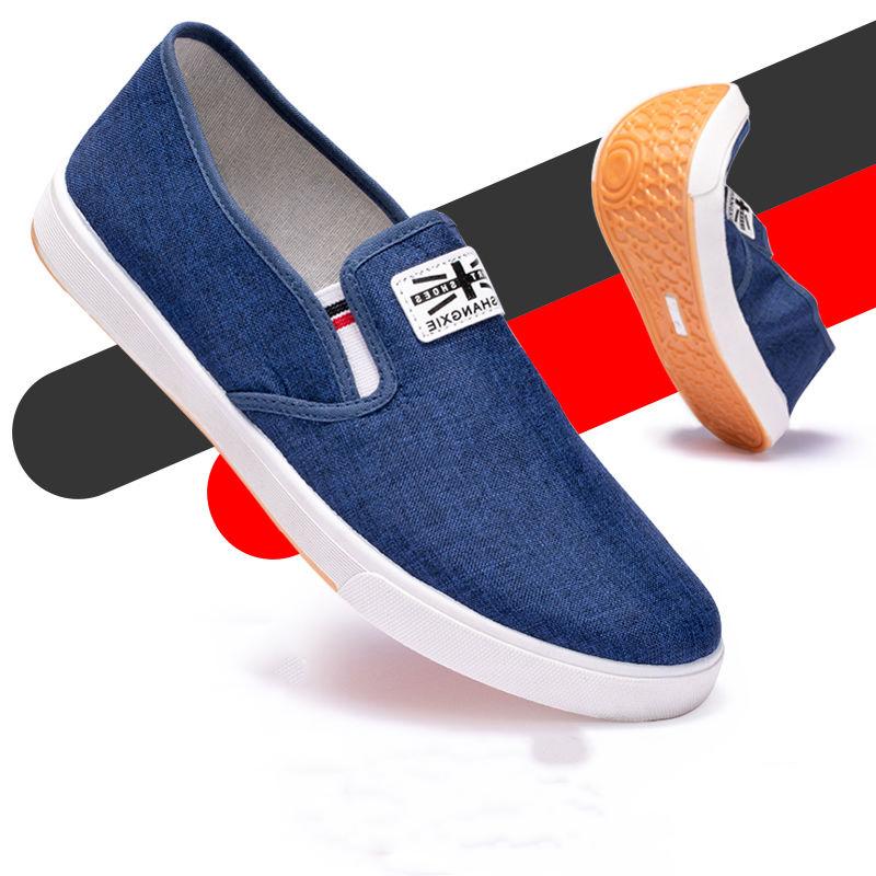 Spring and Autumn Men's Casual Shoes Old Beijing Denim Canvas Shoes Trendy Fashion Non-slip Beef Tendon Sole Shoes