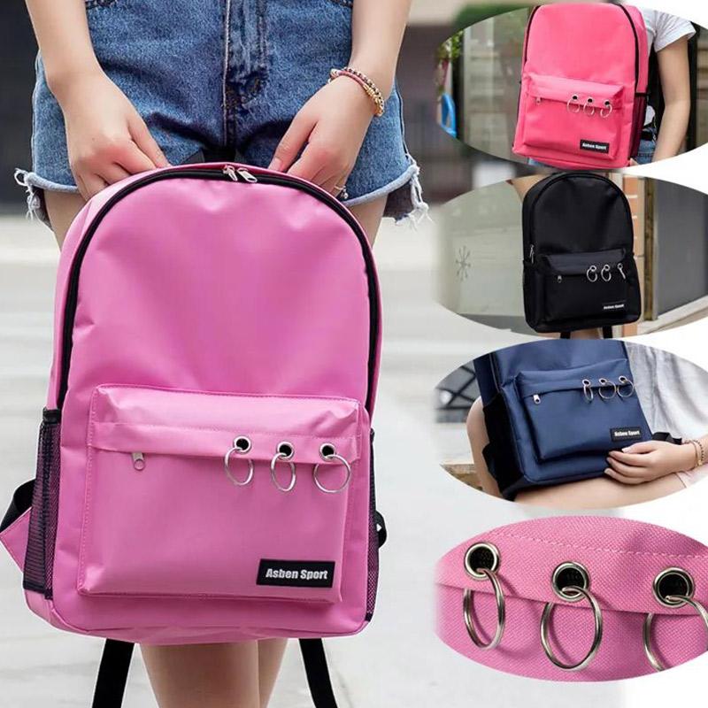 Simple Backpack Female Male Korean Middle School Student School Bag Large-capacity Backpack Bag College Style School Bag Leisure Travel Bag