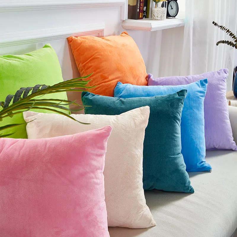 Pillow Girls Sleeping Suede Cushion Sofa Office Bed Back Cushion Waist Cushion Bedside Pillowcase with Core