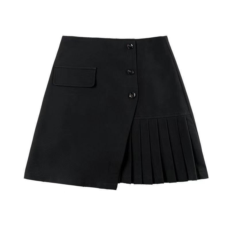S-XXXL Women Sexy High Waist Hip Skirt Short Skirt Above Knee Split Fork Zipper Button Decoration Club Casual Home Office