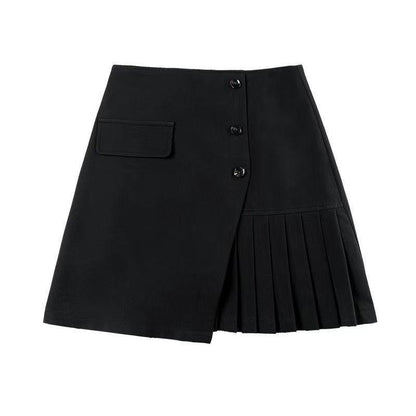 S-XXXL Women Sexy High Waist Hip Skirt Short Skirt Above Knee Split Fork Zipper Button Decoration Club Casual Home Office
