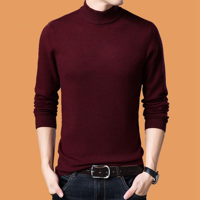 Men's Sweater Thick Warm Pullover Sweater Fashion Slim Sexy Bottoming Shirt Top