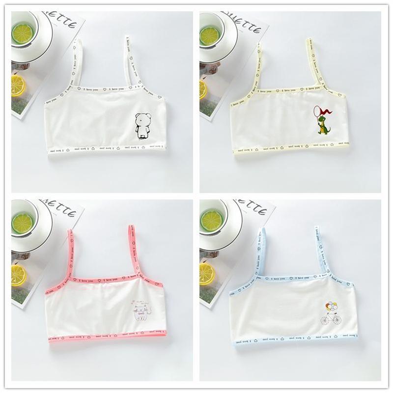 4pc/lot Girls Teenage Underwear Children Cotton Training Bra Kids Teens Puberty Crop Top7-15 Years