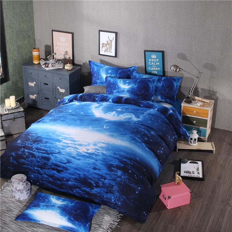 3D Creative Starry Sky Bedding Net Red Personality Realistic Four-Piece Set Double Student Bedding