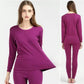 Women Long Sleeve Thermal Underwear Winter Thicken Tight Suit Sexy Pajamas Autumn Windproof Soft Lining High Elasticity Slim Comfortable Breathable