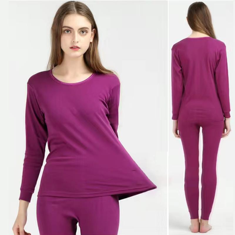 Women Long Sleeve Thermal Underwear Winter Thicken Tight Suit Sexy Pajamas Autumn Windproof Soft Lining High Elasticity Slim Comfortable Breathable