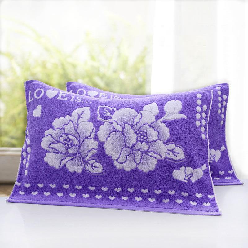 Increase Thicker Soft Comfortable Couple Terry Absorbent Pillow Towel Four Seasons Adult Pure Cotton Cartoon Pillow Towel