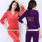 2pcs/set  Spring/Fall  Women's Velvet Fabric Tracksuits Velour Suit Women Track Suit Hoodies and Pants 2 Piece Set Outfits Sportswear