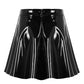 Gothic Black Ladies Skirt Harajuku Korean PU Leather A-Line Skirts Women Casual High Waist Zipper Solid Female Mini Skirt