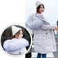 Ladies winter padded coat long over the knee fur collar hooded down padded jacket Slim thick warmth Parka Coat