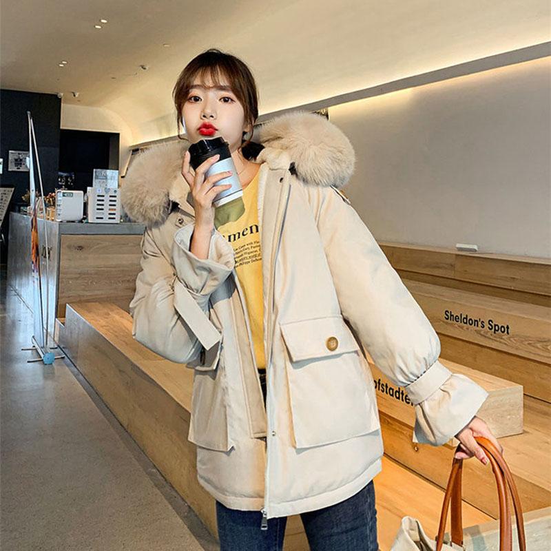 Short Down Cotton Coat Cotton Jacket Women's Coat Winter Student Korean Version Loose Plus Fleece Parkas Women