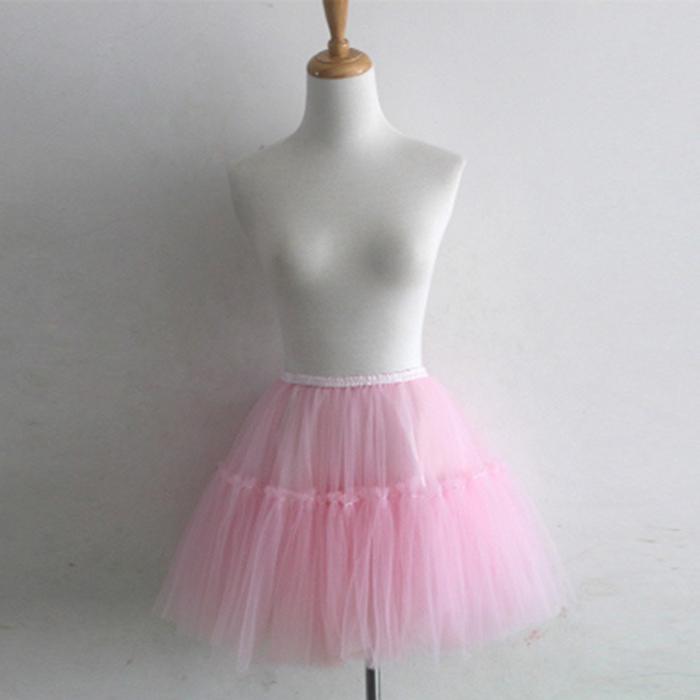 Pofulove Tulle Skirt Pleated Tutu Skirts Women Lolita Bridesmaids Vintage Midi Skirt A-line Skirts