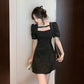 French Sweet Puff Sleeve Princess Dress Ladies Summer Style Small Short Sleeve Dress