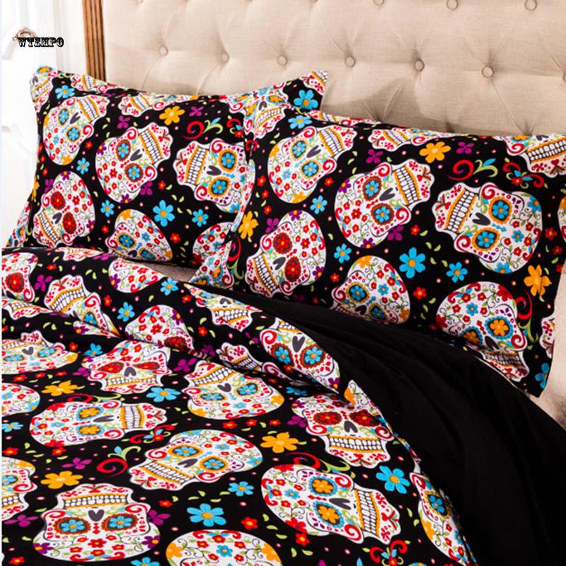 Skull Printed Bedding Sets Single Double Full Queen King AU EU US Size Duvet Cover Pillowcase