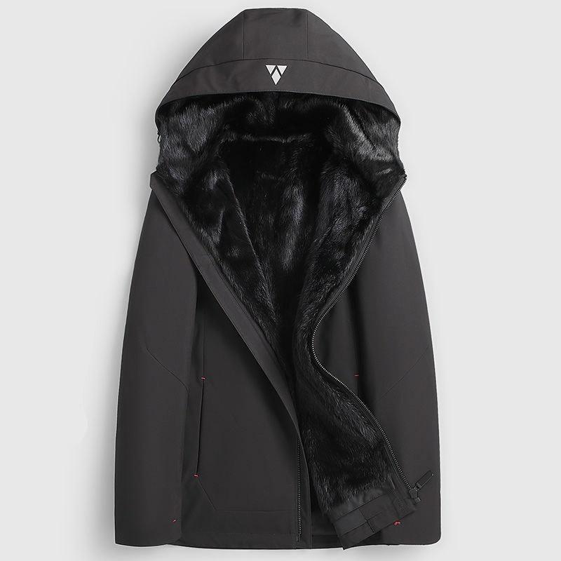 Men's Pie Overcoming Autumn and Winter High-end Mink Coat Mid-length Coat Fur Coat