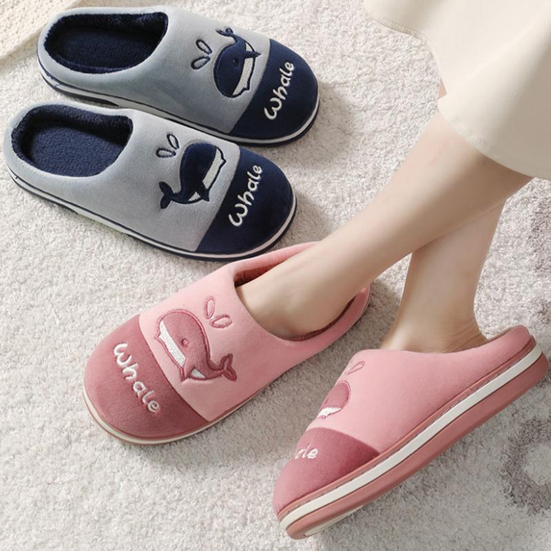 Men's Cotton Slippers Winter Non-slip Plus Velvet Thick-soled Indoor Warm Cotton Slippers