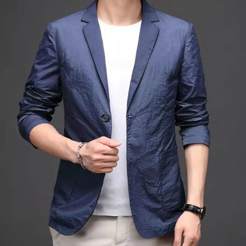 Casual Business Jacket Thin Sun Protection Suit Jacket Sports Suit Trend Spring and Summer Men's Tops
