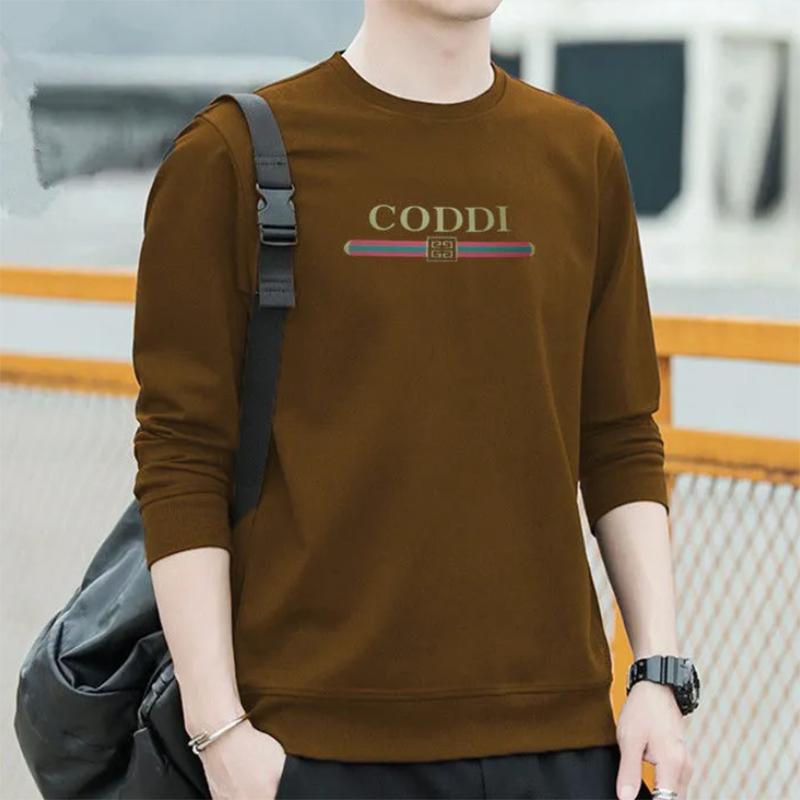Autumn Sweater Men's Sweatshirts Large Size Long-sleeved Plus Velvet Round Neck Trendy Pullover Loose Bottoming Top