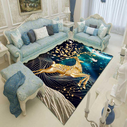 3D Peacock Carpet for Living Room Flower Printed Sofa Large Carpets Bedroom Floor Mats Area Rugs