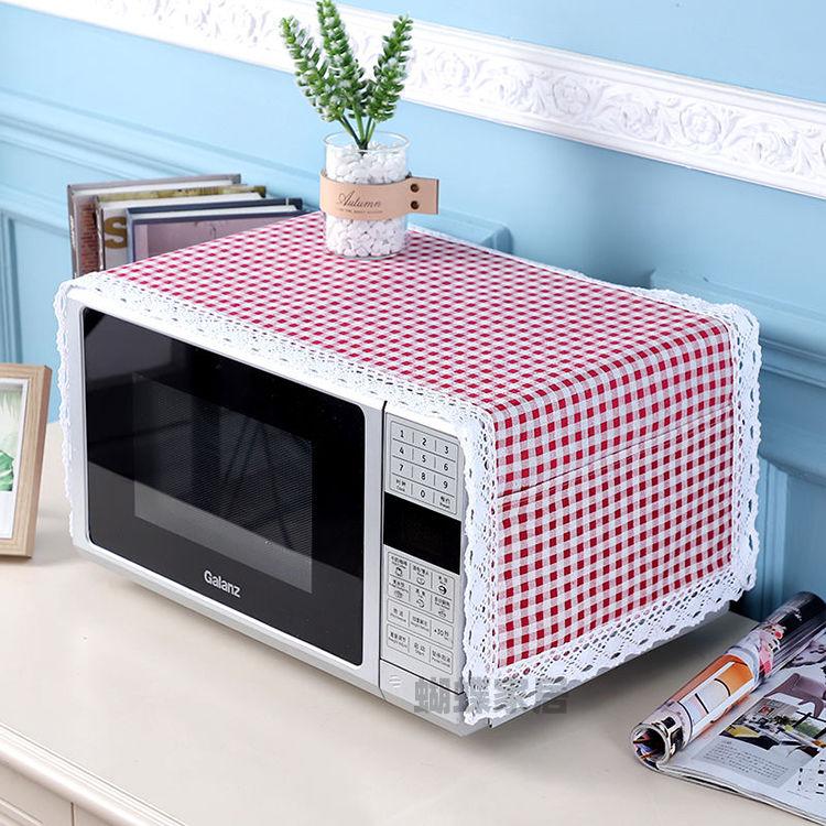 Microwave Oven Cover Cloth Dust Cover Cotton Linen Waterproof Cover Towel Microwave Oven Protective Cover