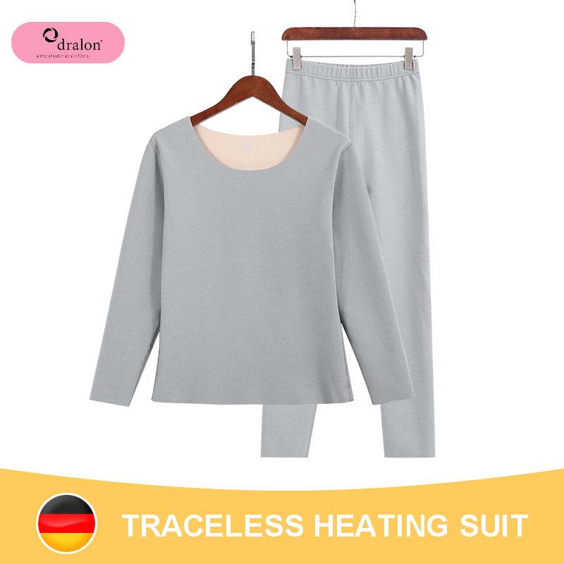 Thermal Underwear Ladies Thickened Plus Velvet Suit De Velvet Self-heating Winter Seamless Bottoming Autumn Clothes Long Trousers