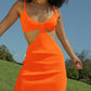 Female Simple Backless Party Dress Slim Short Sleeveless Club Dress Summer Irregular One Piece Dress