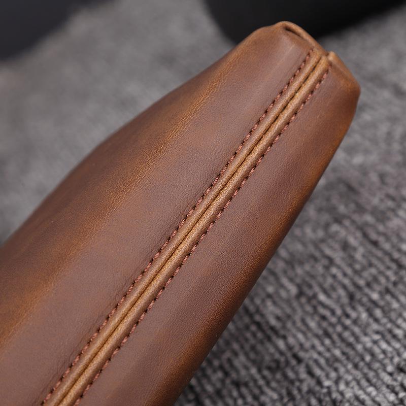 Business Briefcase Men Retro Brown Waterproof Soft Leather IPad Tote Shoulder Bags Computer Bag