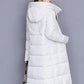 Ladies Down Hooded Cotton Jacket Winter Fashion Plus Velvet Thickening Warm Cotton Jacket Long Plus Size Slim Jacket