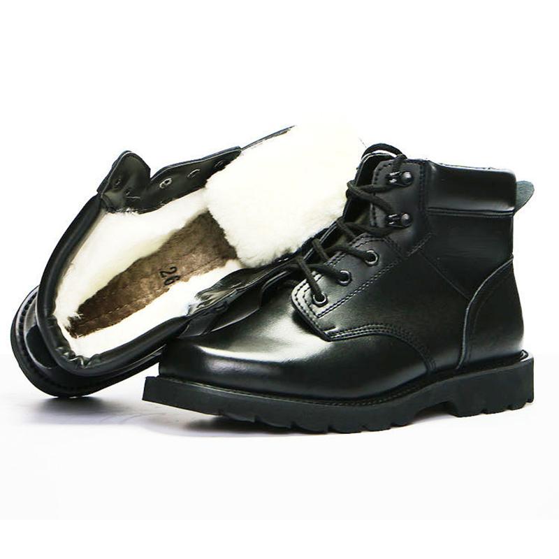 Men's Winter Warm Cotton Boots Wool Cotton Shoes Men's Non-slip Padded Father Shoes Leather Snow Boots