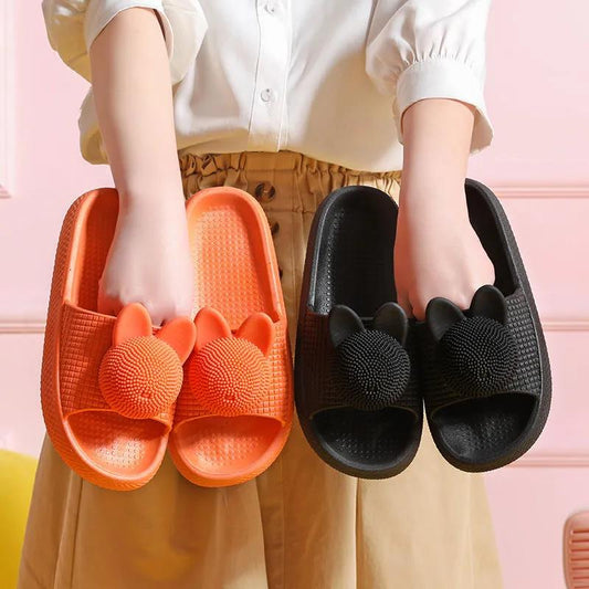Silent Soft-soled Slippers Homely Cute  Thick-soled Flat Shoes Fashionable and Casual Non-slip Regardless of Season