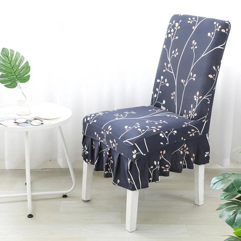 Chair Cover Cover Universal Dining Table and Chair Cover Backrest Elastic Universal Stool Cover Fabric Printing Home Dining Seat Cover