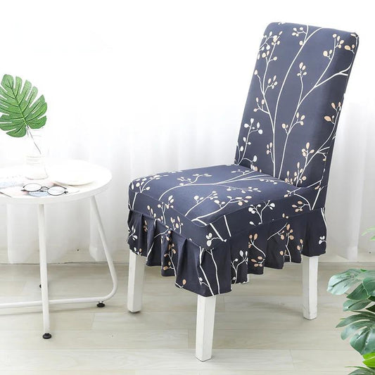 Chair Cover Cover Universal Dining Table and Chair Cover Backrest Elastic Universal Stool Cover Fabric Printing Home Dining Seat Cover
