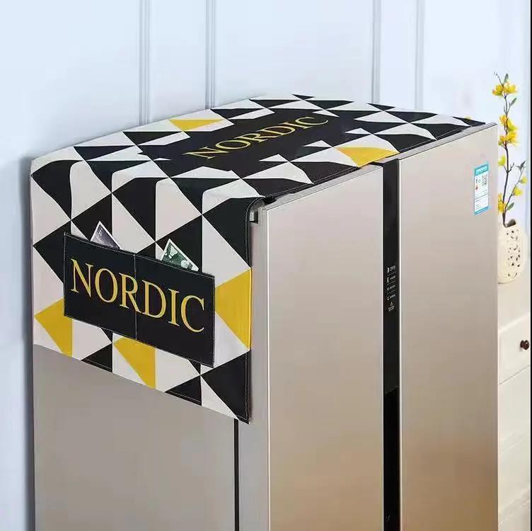 Refrigerator Dust and Oil Cover Cloth Refrigerator Cover Dust Cover Home Decoration Refrigerator Hanging Bag