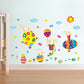 Colorful Cute egg with bunny cartoon wall sticker bedroom children room background decoration