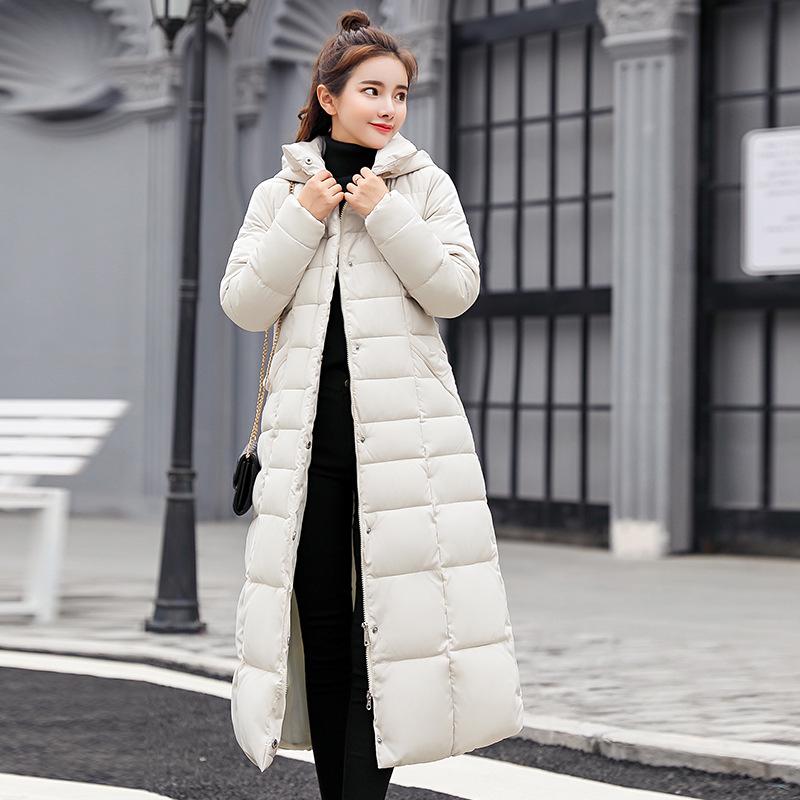Winter Jacket Women's Warm Jackets Bow Belt Fur Collar Hooded Coat Long Women Thickening Coats Cotton Padded Ladies Parka Womens Jackets