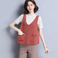 Women's Autumn and Winter Sweater Vest Vest Loose Large Size Short Sleeveless Sweater Outer Wear Vest Women