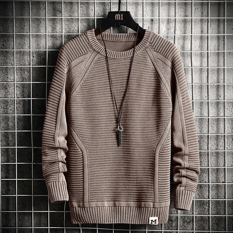 Men's Autumn Thin Sweater Student Trend Handsome Youth Loose Round Neck Bottoming Sweater Top