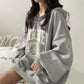 Women's Hooded Sweater Zipper Cardigan Jacket Spring and Autumn Thin Section Loose Bf Lazy Wind Large Size Long-sleeved Pullover Sweatshirts