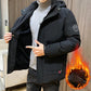 Winter Padded Jacket Men's Plus Velvet Thick Warm Sports Casual Jacket Young and Middle-aged Men's Winter Warm Down Jacket