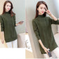 Autumn and Winter Plus Velvet Sweater Mid-length Loose Half-high Collar Large Size Base Shirt Jacket