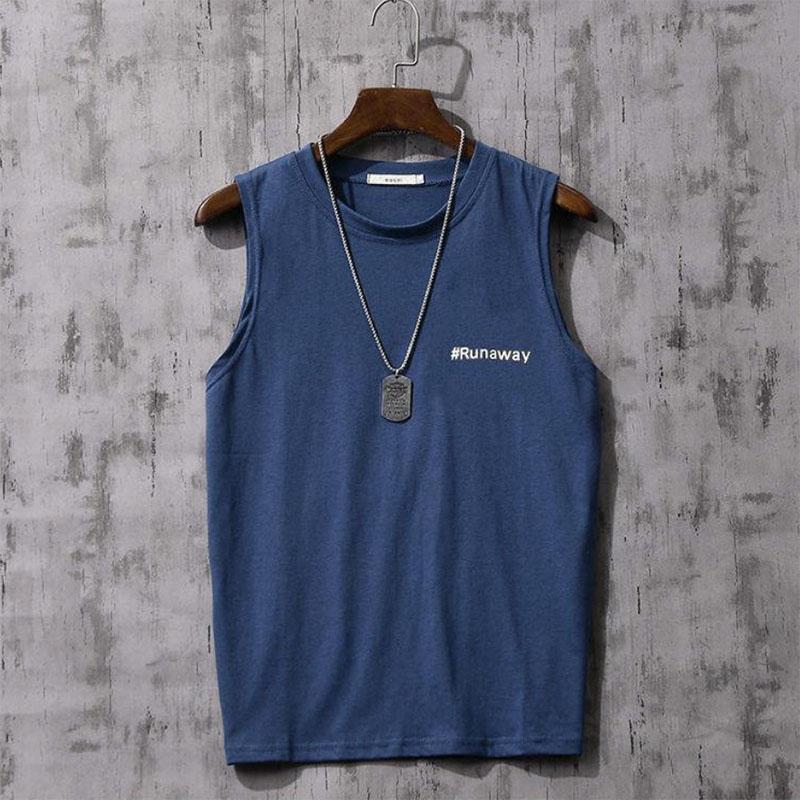 Summer Loose Waistcoat Vest Men's Solid Color Large Size Sleeveless T-shirt Thin Section Sports Men's Top